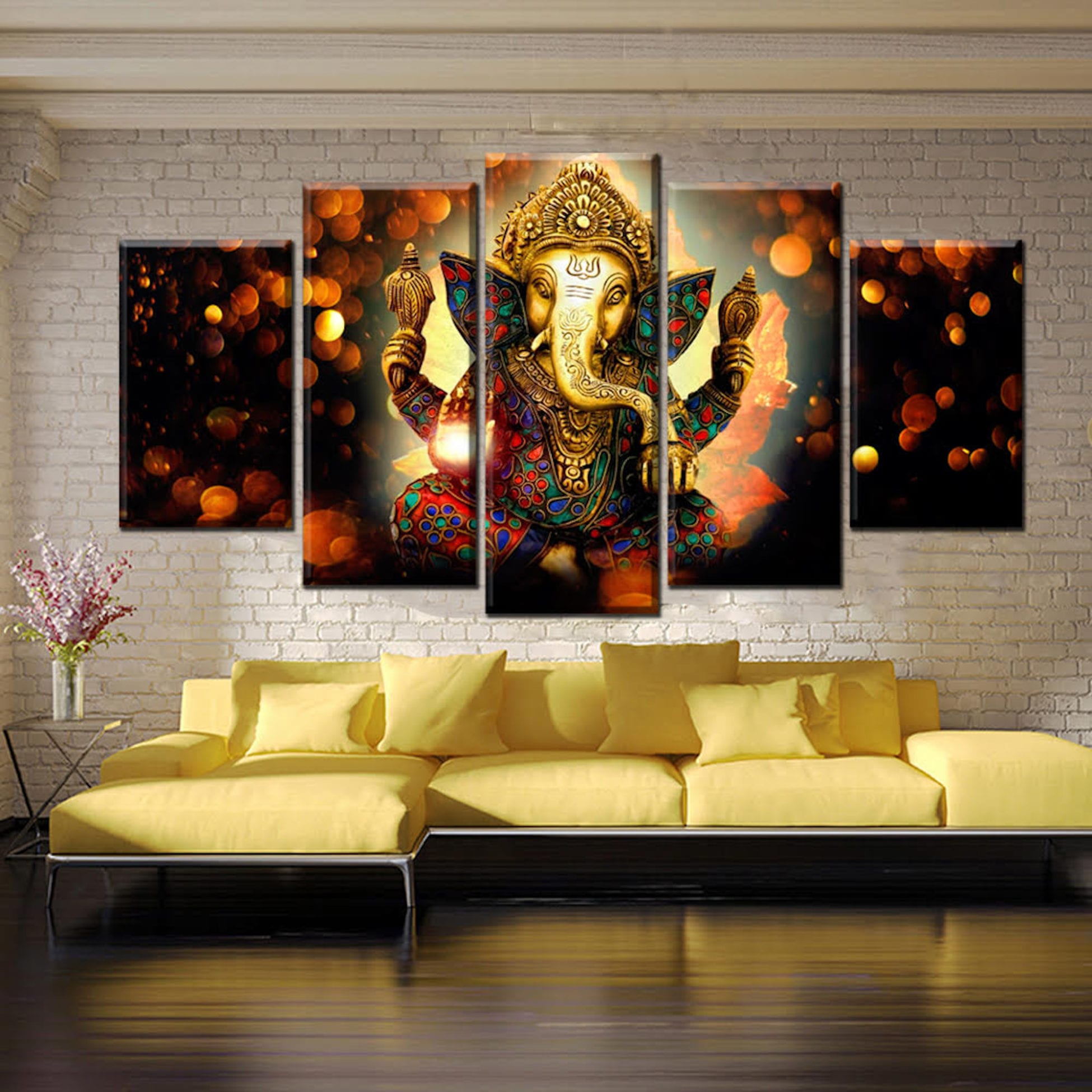 Canvas Art on 5 panel - Lord Ganesha | Decor Hub
