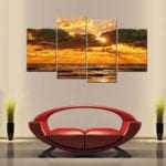 Canvas Art 4 Panel - Sunset