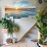 Canvas Art on 4 panel - Sea Beach